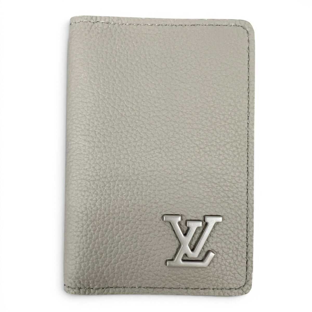 Rakuten - 【楽天スーパーSALE】LOUIS VUITTON 展示品級 ルイヴィトン オーガナイザー ドゥポッシュ アエログラム カードケース M82277 レザー RFID確認済 グレー パスケース スタンプ付 LV ヴィトン 美品 SAランク 中古 鑑定済 ヴィトン財布