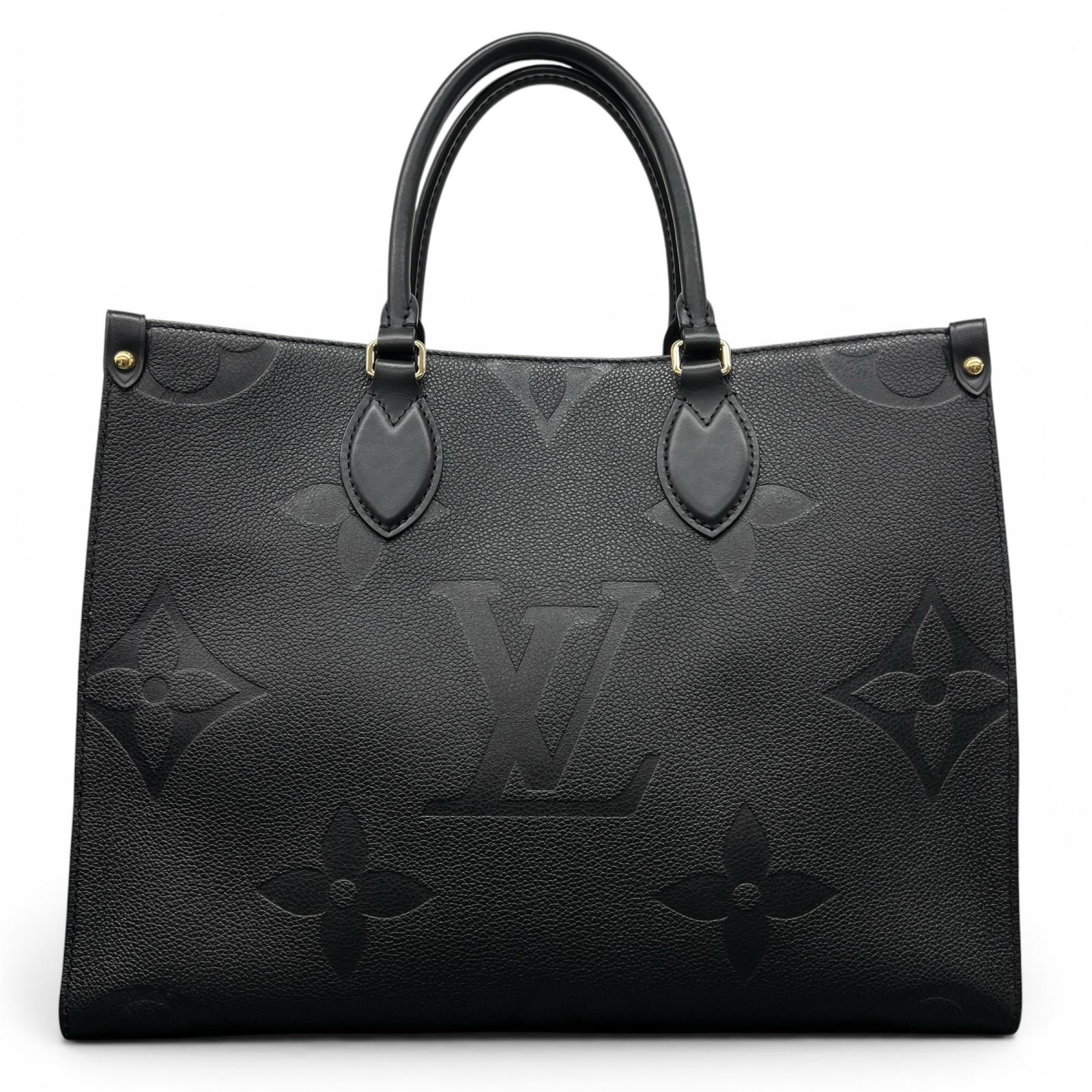 乐天商城 - 【6/16価格改定】LOUIS VUITTON 極美品 ルイヴィトン オンザゴーMM モノグラムアンプラント ジャイアント 2way トートバッグ M45595 レザー RFID確認済 ブラック ビジネスバッグ ハンドバッグ ショルダーバッグ LV Aランク 中古 鑑定済