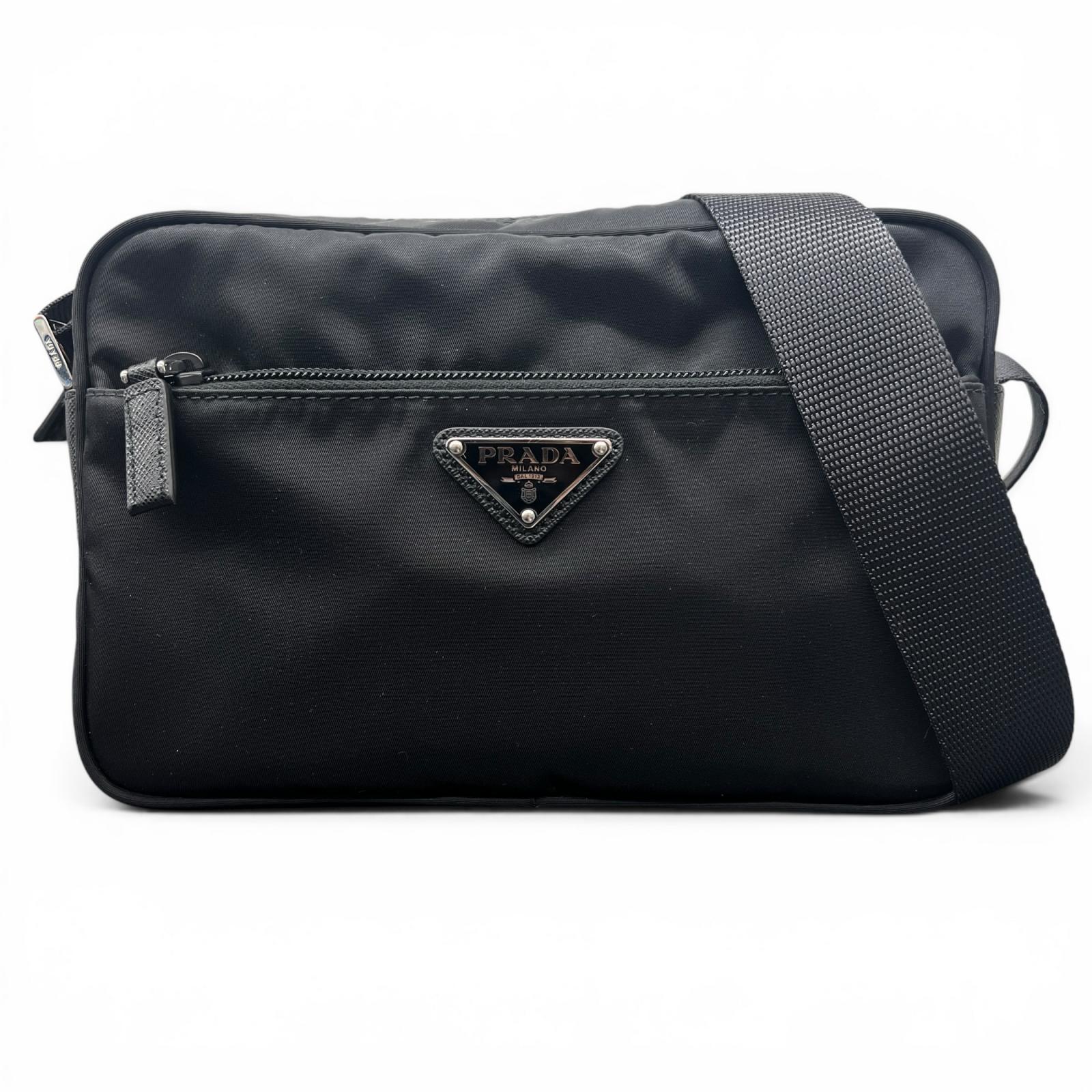 Rakuten - PRADA 極美品 プラダ Re-Nylon サフィアーノレザー リナイロン ショルダーバッグ 1BC167 RFID確認済 ナイロン レザー トライアングルロゴ 三角プレート ロゴプレート ポシェット Aランク 鑑定済 中古