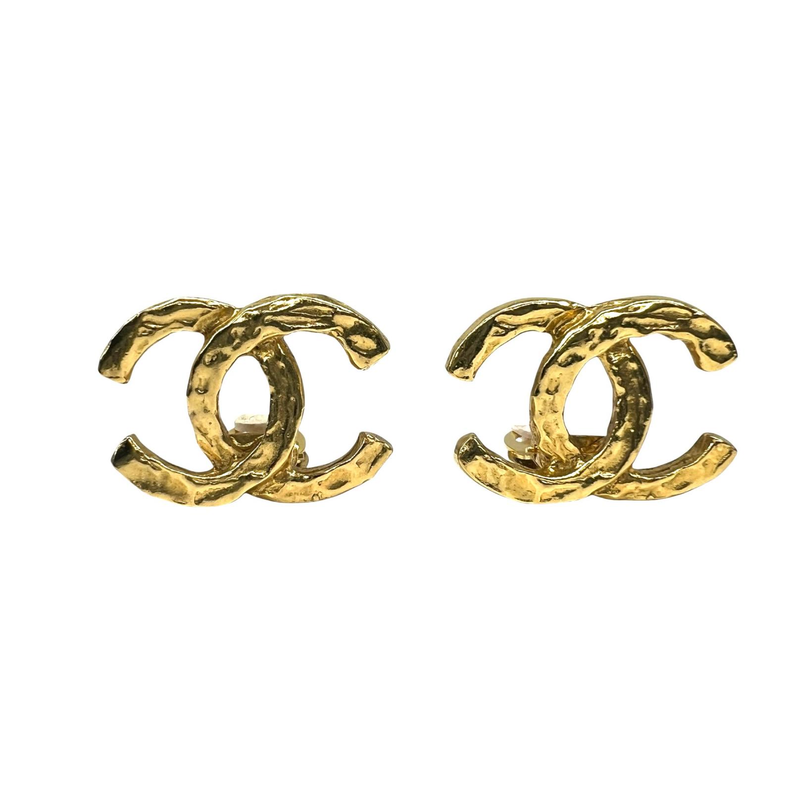 Rakuten - CHANEL 極美品 シャネル 溶岩 ココマーク イヤリング ヴィンテージ コスチュームジュエリー アクセサリー ゴールド アンティーク Aランク 鑑定済 中古 シャネルアクセ