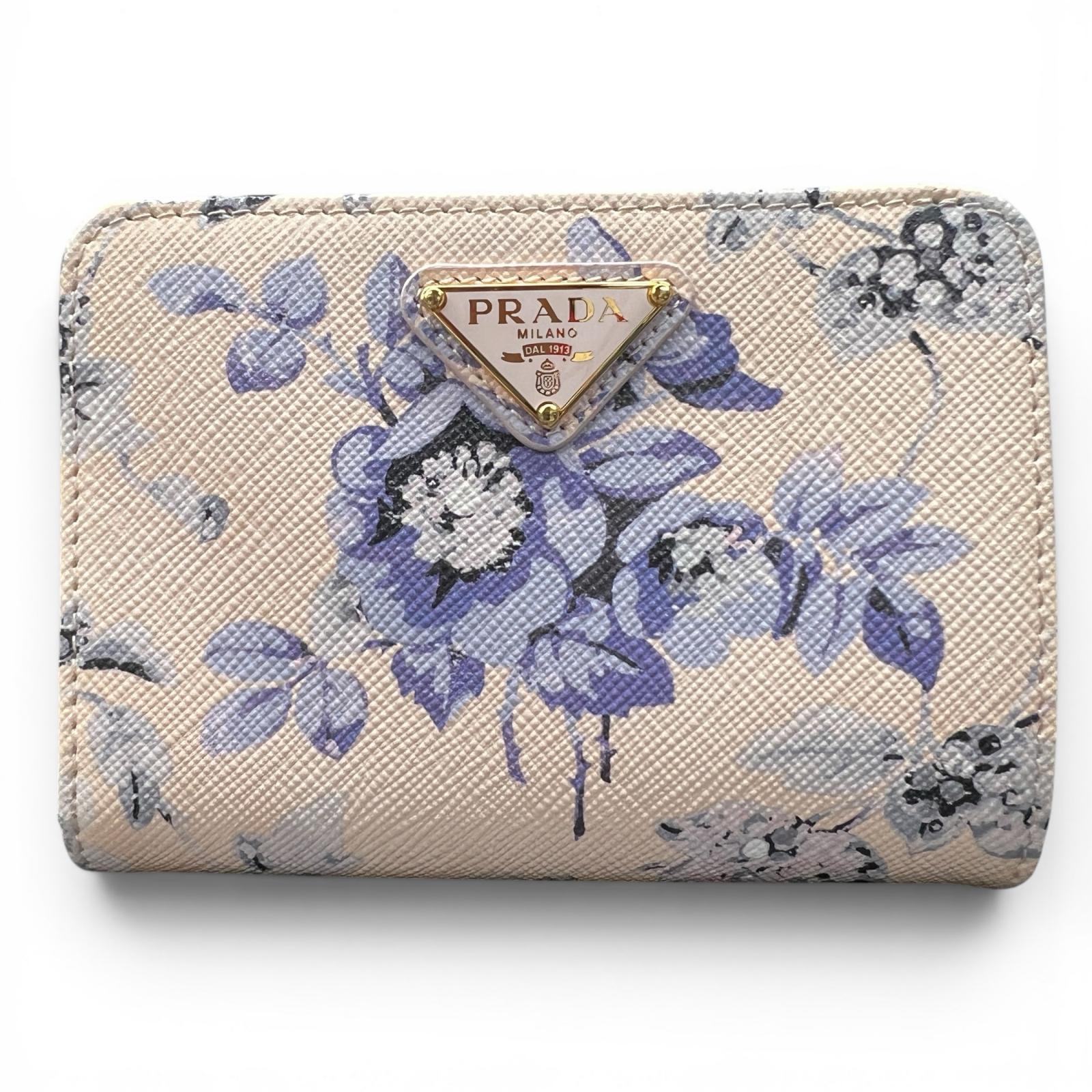 Rakuten - PRADA 極美品 プラダ SAFFIANO AZALEA サフィアーノアザレア 二つ折り財布 1ML018 レザー ベージュ コンパクトウォレット トライアングルロゴ 三角プレート 箱付属 プレゼント Aランク 中古 鑑定済 プラダ財布
