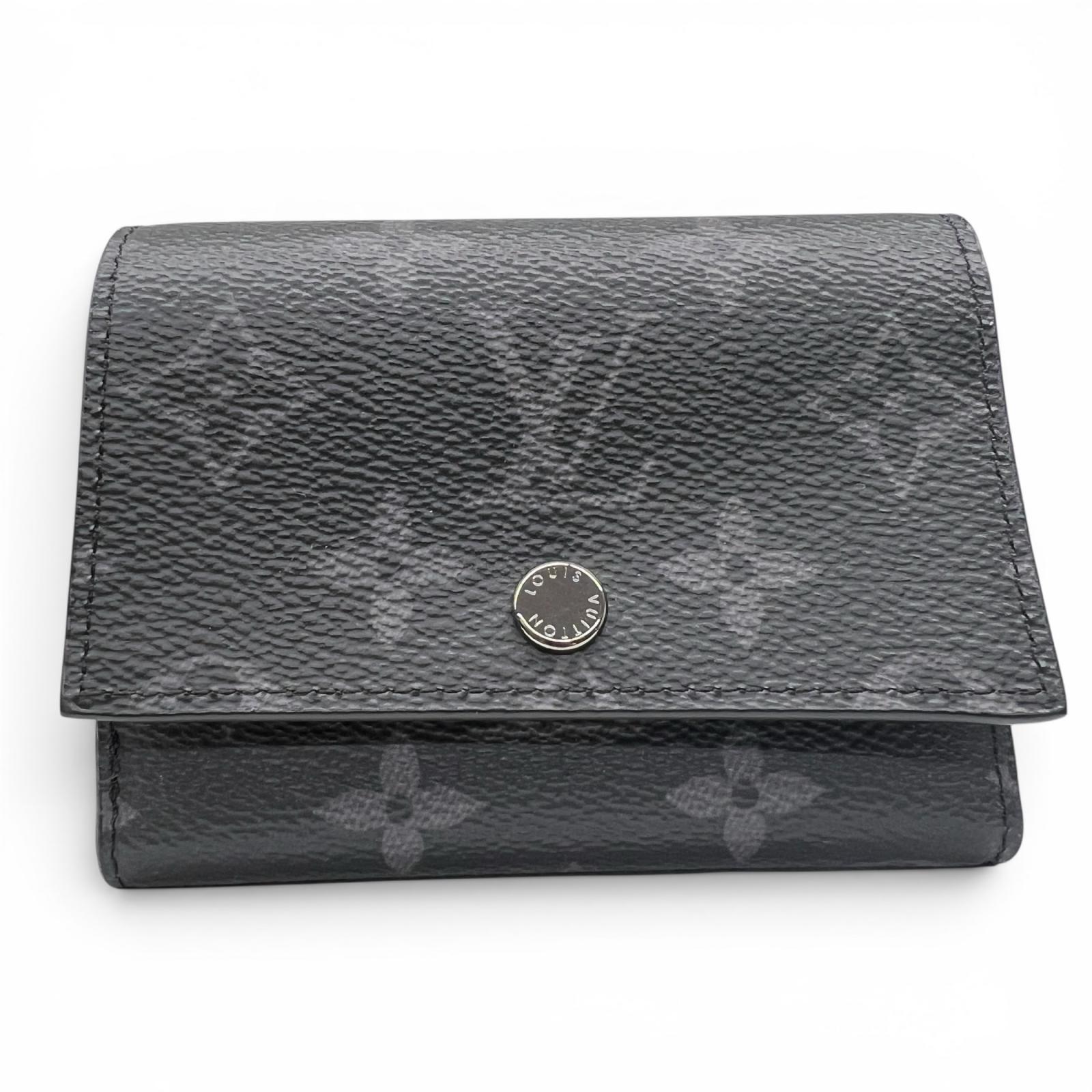 Rakuten - LOUIS VUITTON 極美品 ルイヴィトン ヴィクターウォレット モノグラムエクリプス 三つ折り財布 M12598 PVC レザー RFID確認済 コンパクト LV Aランク 中古 鑑定済 ヴィトン財布