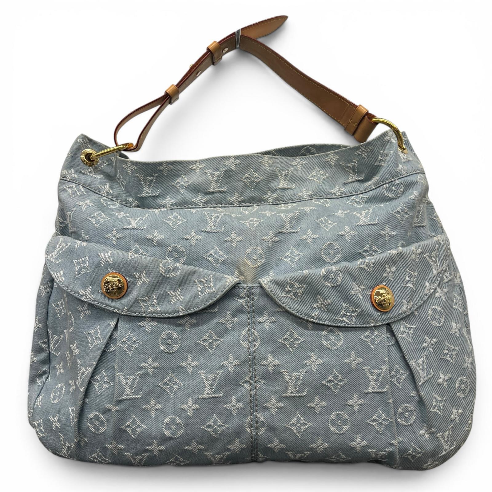 樂天商城 - LOUIS VUITTON 希少 ルイヴィトン デイリーGM モノグラムデニム ショルダーバッグ M40492 デニム レザー FO1161 ライトブルー ワンショルダー セミショルダー Y2K ヴィトン LV ABランク 中古 鑑定済