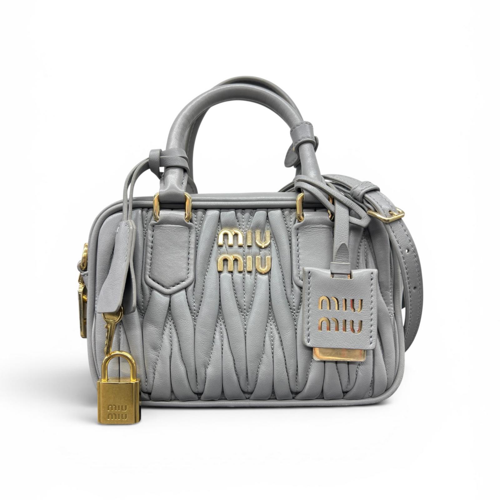 楽天市場】miumiu バッグ（カラーグレー）（ハンドバッグ｜レディース