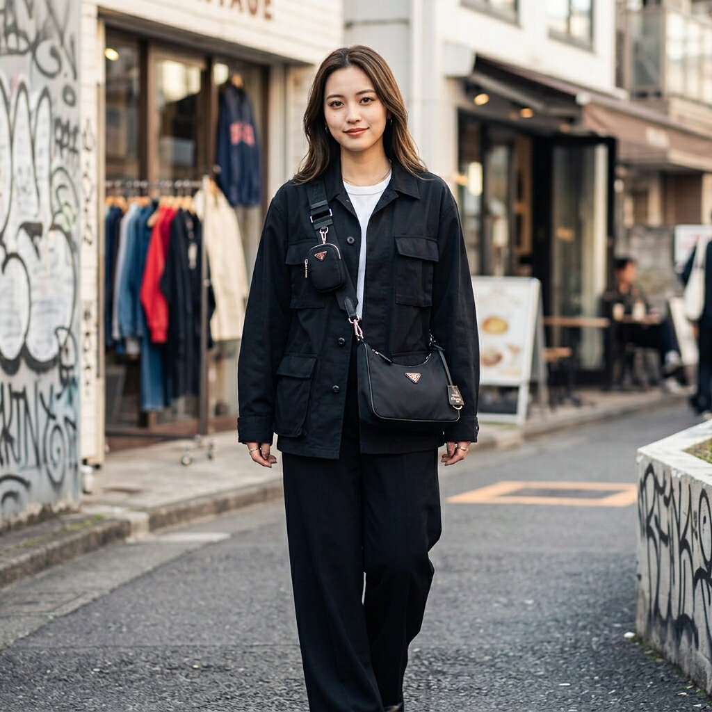 PRADA 希少カラー 極美品 プラダ Re-Edition 2005 リエディション RE-NYLON リナイロン レッドトライアングル 2way ショルダーバッグ 1BH204 ICチップ搭載 ナイロン レザー ブラック レッド 三角プレート ロゴプレート Aランク 鑑定済 中古 watch-master-10001695 ラグゼル 楽天市場店 サンプル画像2