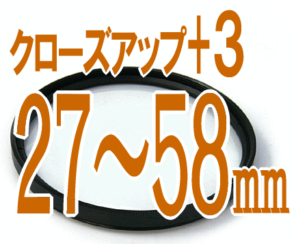 ＋3 接写用クローズアップレンズ 汎用カメラ用■ フィルター径：27mm 30mm 30.5mm 34mm 37mm 46mm 49mm 52mm 58mm