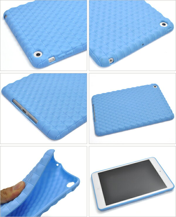 iPad mini用ラティスデザインソフトケース 初代/2012年発売モデル専用 ブルー ブラ...