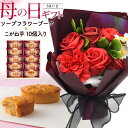 母の日 ギフト プレゼント ソープフラワーブーケタイプ&こがね芋 10個入りセット 中島大祥堂 Hitotoe ひととえ 花束 お花 和菓子 和スイーツ カーネ...