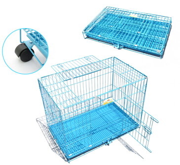 送料無料 ペットケージ 折りたたみ式 犬小屋 犬用 猫用 サークル ケージ ゲージ ハウス ゲート クレート ペットサークル うさぎ 小型犬 キャスター スライドトレー付き 折り畳みタイプ 屋根付き 犬ゲージ【ペット用品】