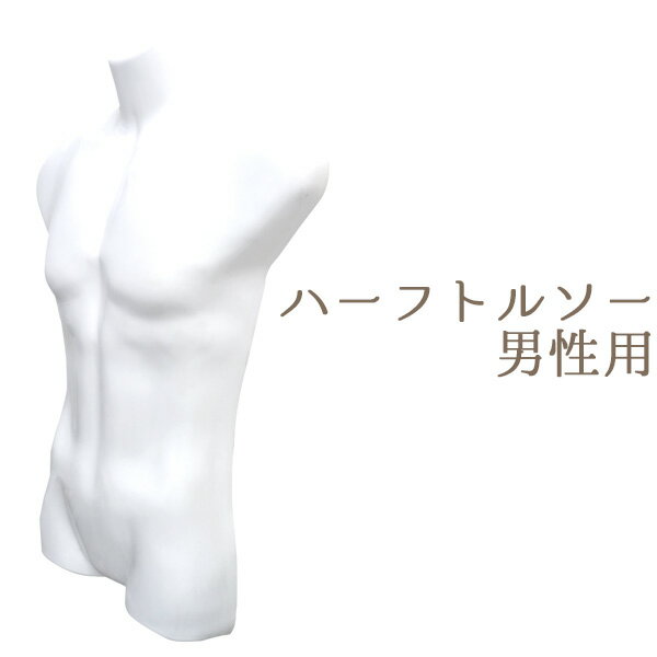 半面 メンズ トルソー ディスプレイ マネキン 紳士用 前面 ハーフ 上半身 男性用 什器 白 ホワイト 人型 撮影 店舗ディスプレイ 展示会 コレクション デ...