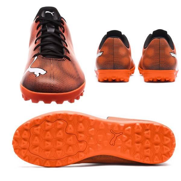 プーマ PUMA ラピド TT 104800 ターフトレーニングシューズ サッカーシューズ スパイク ランニング スニーカー シューズ 男性用 運動靴 陸上 2019年春夏 トレーニングシューズ ブラック ショッキング オレンジ イエロー 104800バーゲン サッカー 用品 セール