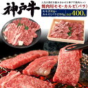 神戸牛 食べ比べセット モモ200g カルビ(バラ)200g 合計400g セット 牛肉 お肉 ブランド牛 （2〜3人前）焼き肉用 ブランド黒毛和牛 和牛 黒毛和牛 神戸ビーフ 神戸肉 kobebeef 詰め合わせ 通販 焼肉 BBQ バーベキュー 贈答 ギフト お取り寄せグルメ 2024