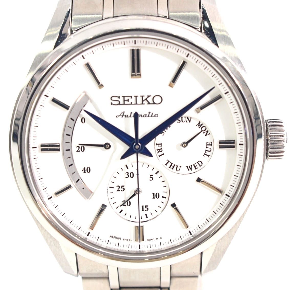 【中古】 SEIKO セイコー メンズ腕時計 SARW021 プレザージュ メカニカル 自動巻き メンズ 腕時計 デイデイト 白文字盤 裏スケ 6R21-01B0 1044