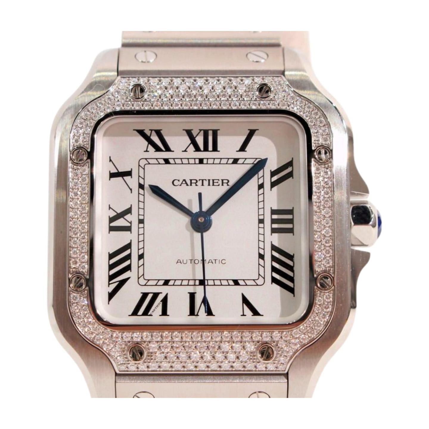 【中古】 Cartier カルティエ 男女兼用腕時計 W4SA0005 サントス ドゥ カルティエ ウォッチ MM ダイヤベゼル　AT 993