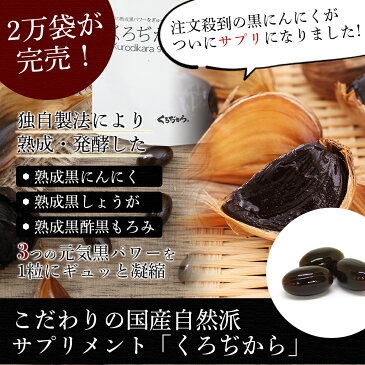 熟成黒にんにく サプリメント 【3つの発酵黒元気パワーが入った自然派国産サプリメント】送料無料 熟成黒しょうが 熟成黒酢黒もろみ サプリ くろぢから ニンニク 夏バテ ジンジャー ポカポカ 温活 父の日 母の日 ポイント消化 元気 健康 口コミ 低価格 93粒 31日 1カ月分