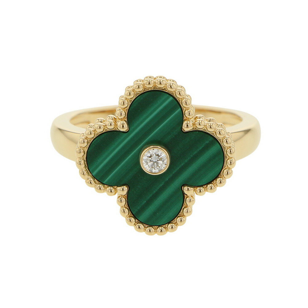 ヴァンクリーフ&アーペル リング ヴィンテージ アルハンブラ リング マラカイト ダイヤ 1P 0.05ct K18YG サイズ51 VCARO3QM00 【安心保証】 【中古】 ヴァンクリ リング ジュエリー レディース Van Cleef & Arpelsのサムネイル