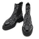 シャネル ショートブーツ サイドゴア ツイ—ド パテント レディースサイズ36 1/2C G45087 CHANEL 靴 シューズ 黒 【中古】 シ...