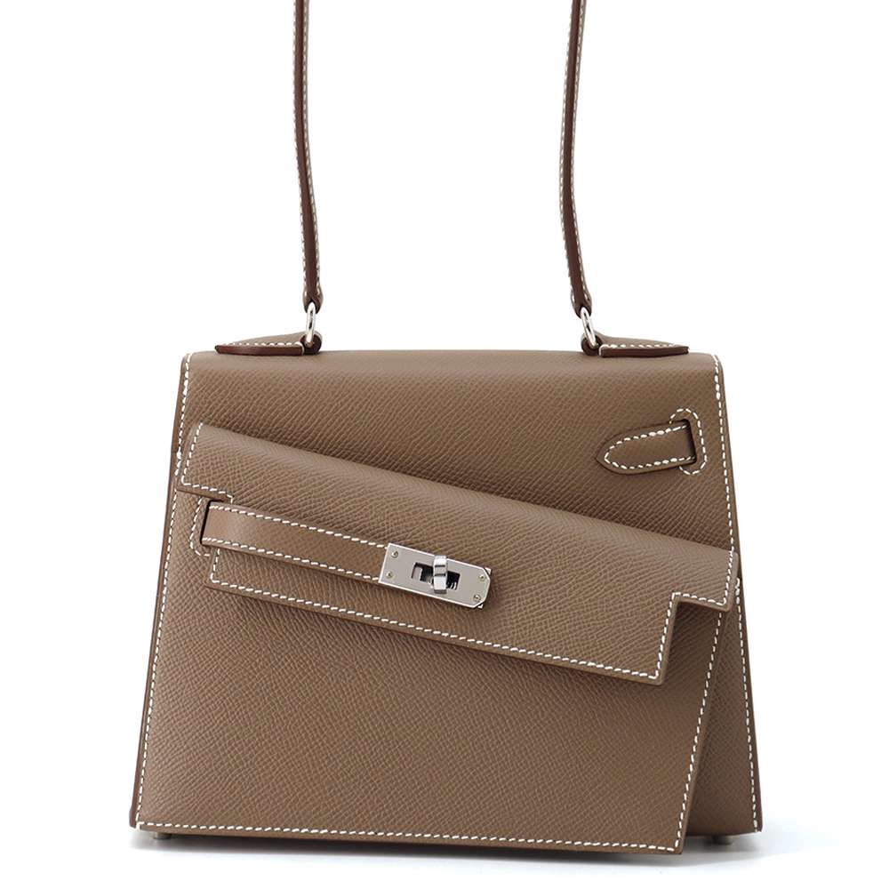 エルメス ショルダー バッグ ケリー20 無秩序 外縫い エトゥープ/シルバー金具 エプソン B刻印 【中古】 エルメス ケリー無秩序 HERMES BAGのサムネイル
