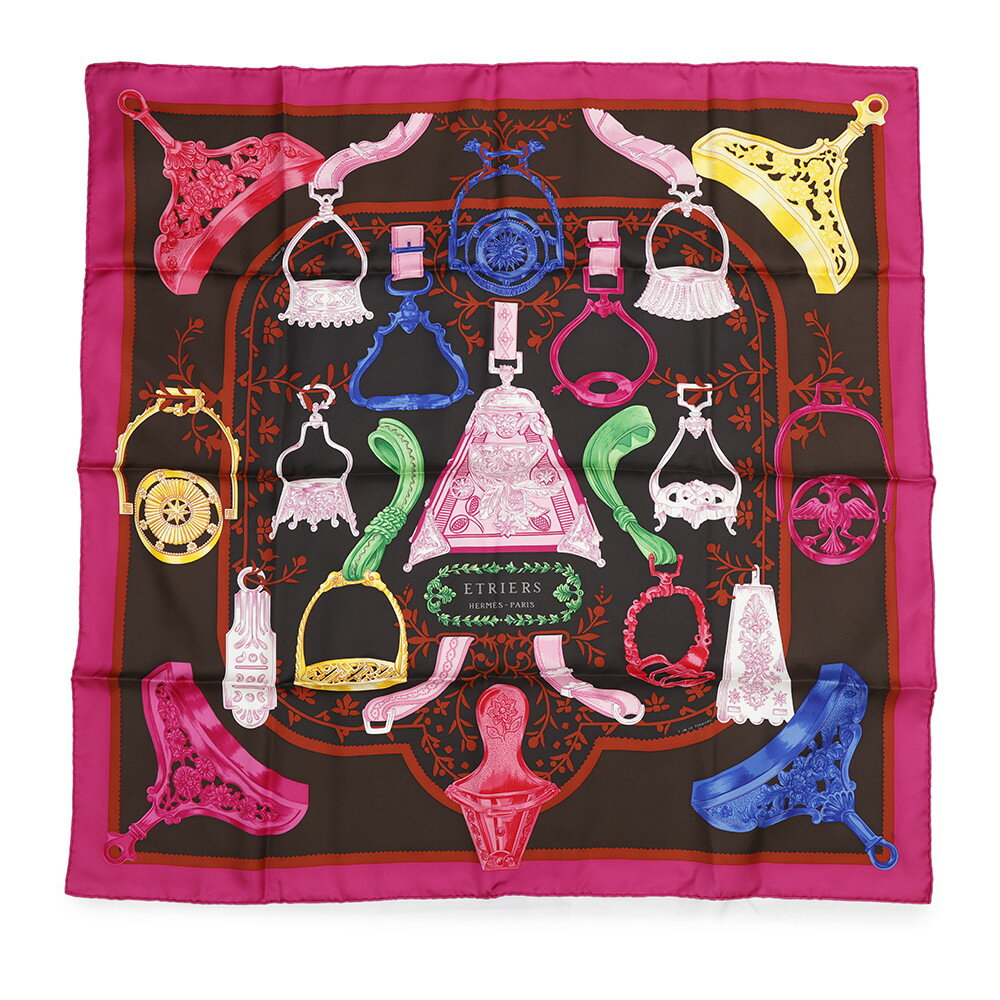 エルメス スカーフ カレ90 鐙・リミックス Etriers Remix HERMES シルクツイル 2020年春夏 【中古】 エルメス スカーフ HERMES SCARFのサムネイル