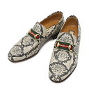 グッチ ローファー ホースビット パイソン型押しレザー メンズサイズ8 655579 GUCCI 靴 【安心保証】 【中古】 グッチ ローファー メンズ GUCCI(4)