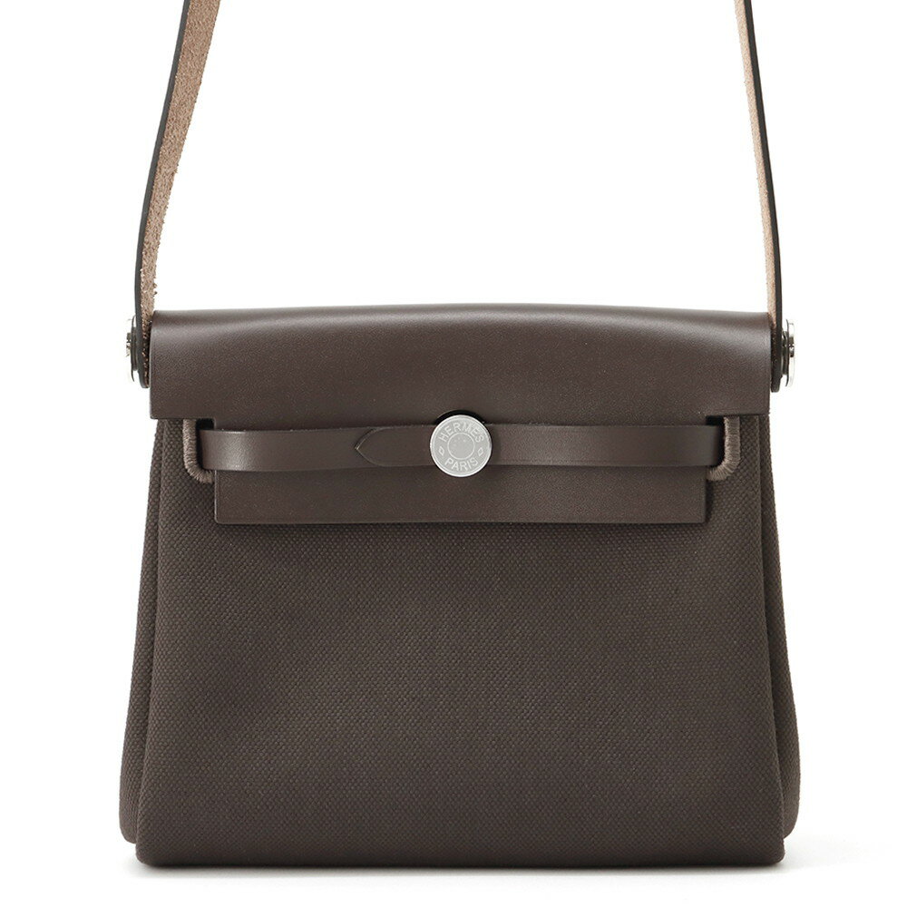 エルメス ショルダーバッグ エールバッグジップ ミニ エベンヌ/シルバー金具トトワルミリタリー/ヴァッシュハンター W刻印 エルメス エールバッグ HERMES BAGのサムネイル