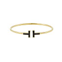 ティファニー ブレスレット Tワイヤー ブレスレット ラージ オニキス K18YGイエローゴールド Tiffany&Co. バングル 【安心保証】 【中古】 ティファニー T ワイヤー オニキス Tiffany&Co. 中古