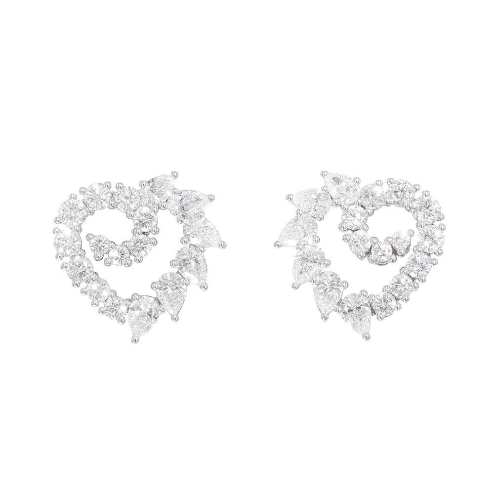 ハリーウィンストン ピアス オープンクラスター・ハート・イヤリング ダイヤ 34P 計約2.05ct Pt950プラチナ EADPHSSMOC 【安心保証】 【中古】 ハリーウィンストン オープンクラスター ハート ダイヤモンド HARRY WINSTON ハリーウィンストン 中古のサムネイル