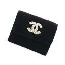 シャネル コインケース マトラッセ ココマーク ベロア ラインストーン CHANEL 財布 黒 ノベルティ 【安心保証】 【中古】 シャネル 財布 シャネル カード CHANEL WALLET