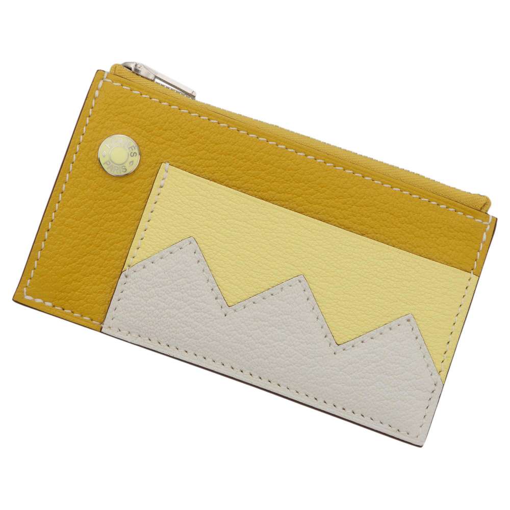 エルメス クロコダイル コンパクト クミン/リモンチェッロ/マッシュルーム/シルバー金具 シェブルミゾル B刻印 エルメス コインケース エルメス 財布 HERMES WALLETのサムネイル