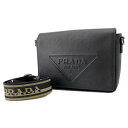 プラダ ショルダーバッグ サフィアーノ レザー 2VD046 PRADA バッグ 黒 【安心保証】 【中古】 プラダ バッグ プラダ メンズ PRADA BAG