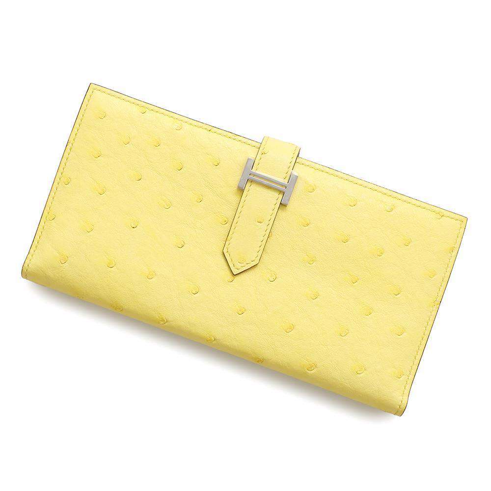 エルメス 長財布 ベアンスフレ ジョーヌシトロン/シルバー金具 オーストリッチ U刻印 HERMES 財布 【中古】 エルメス 財布 エルメス HERMES WALLETのサムネイル