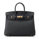 エルメス バーキン25 ブラック/ピンクゴールド金具 トゴ B刻印 HERMES Birkin ハン ...