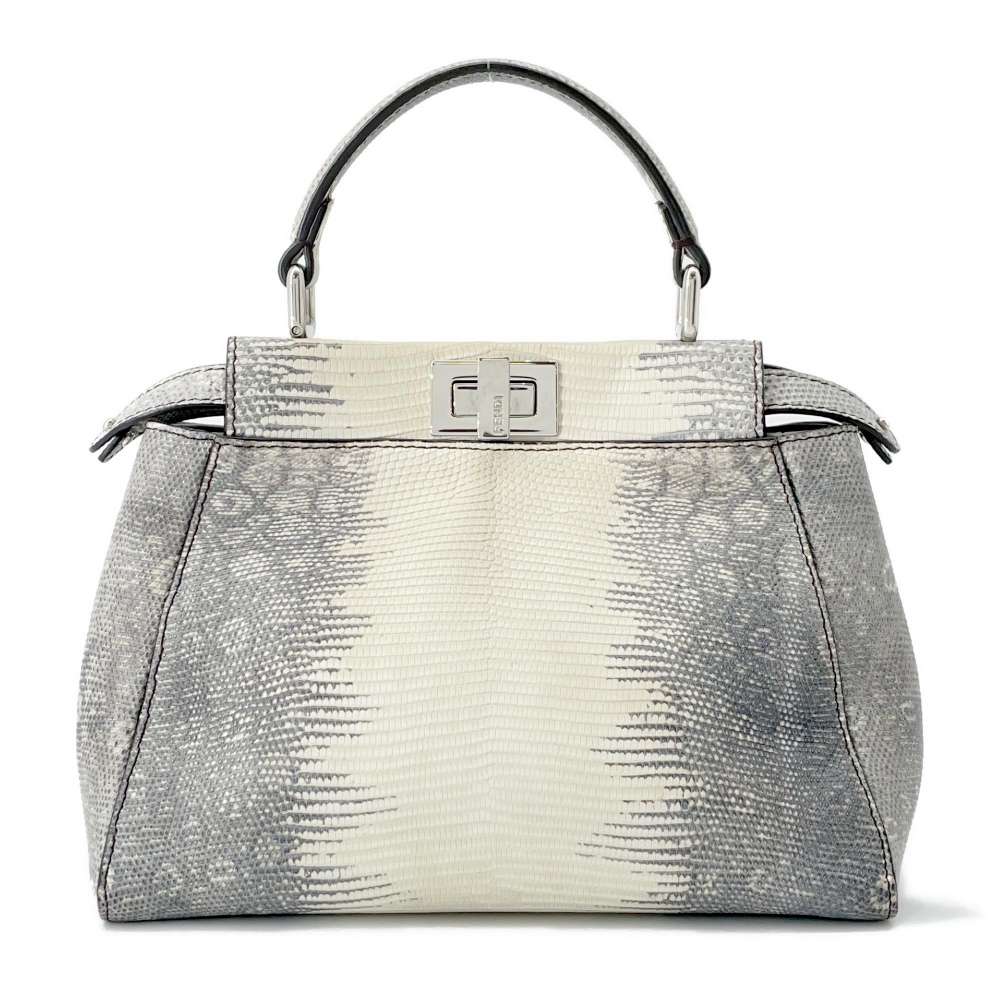 フェンディ ハンドバッグ ミニ ピーカブーリザード 8BN244 FENDI バッグ 2wayショルダーバッグ 白 【安心保証】 【中古】 フェンディ バッグ FENDI BAG