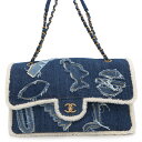 シャネル チェーンショルダーバッグ エジプトライン シングルフラップ ダブルチェーン デニム ムートン A01112 CHANEL 【安心保証】 【中古】 シャネル バッグ レディース CHANEL BAG