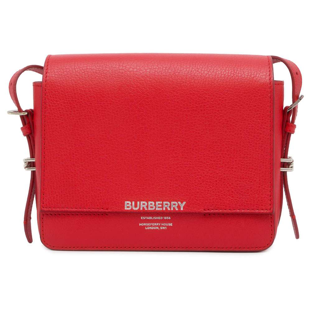 バーバリ― ショルダーバッグ ロゴ レザー BURBERRY バッグ 赤 レッド 【安心保証】 【中古】 バーバリー バッグ バーバリー BURBERRY BAG