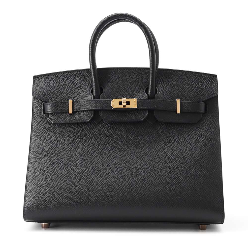 エルメス バーキン25 セリエ ブラック/ピンクゴールド金具 ヴォーエプソン U刻印 HERMES Birkin 黒 【中古】 エルメス バーキン エルメス バッグ エルメス レディース HERMES Birkin HERMES BAG