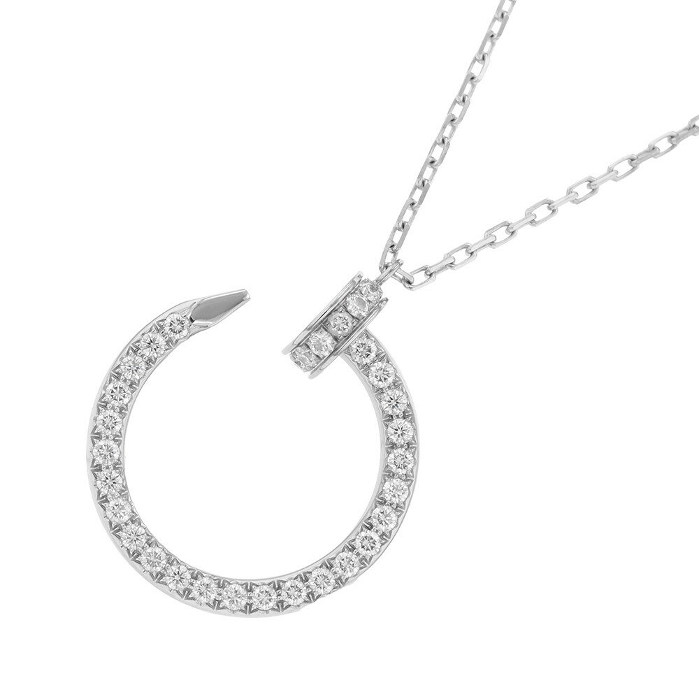 カルティエ ネックレス ジュスト アン クル ネックレス ダイヤモンド 36P 計0.38ct K18WGホワイトゴールド B7224897 ペンダント 【安心保証】 【中古】 カルティエ ジュスト アンクル ダイヤモンド Cartier 中古のサムネイル