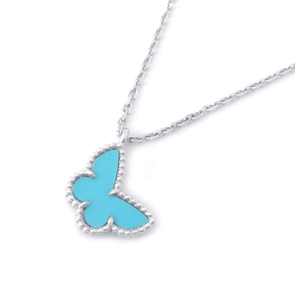 ヴァンクリーフ&アーペル ネックレス スウィート パピヨン ペンダント ターコイズ K18WGホワイトゴールド VCARF80500 【安心保証】 【中古】 ヴァンクリーフ&アーペル アルハンブラ ターコイズ Van Cleef & Arpels ヴァンクリ 中古のサムネイル