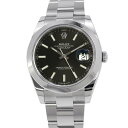 ロレックス デイトジャスト41 ランダムシリアル ルーレット 126300 ROLEX 腕時計 黒文字盤 【安心保証】 【中古】 ロレックス デイトジャスト ROLEX ロレックス 中古