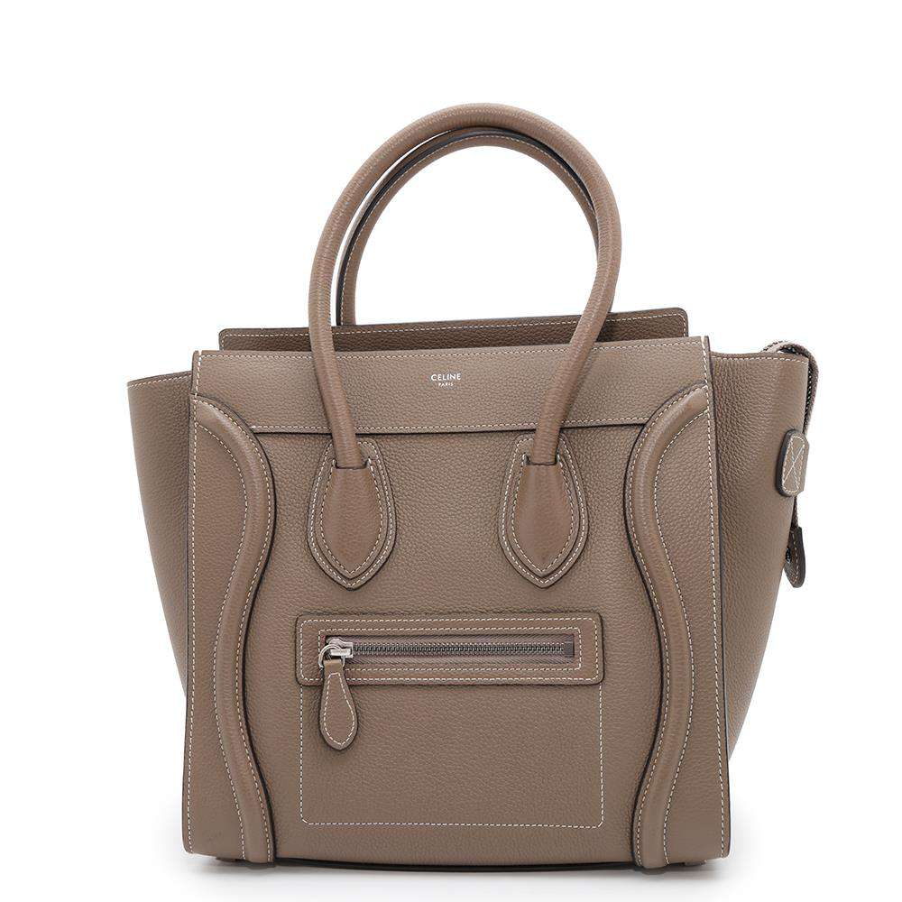 セリーヌ ハンドバッグ ラゲージショッパー マイクロ レザー 189793DRU CELINE バッグ グレージュ 【安心保証】 【中古】 セリーヌ バッグ セリーヌ レディース CELINE BAG 中古