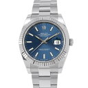 ロレックス デイトジャスト41 SS/K18WG ランダムシリアル ルーレット 126334 ROLEX 腕時計 ブライトブルー文字盤 【安心保証】 【中古】 ロレックス デイトジャスト ROLEX ロレックス 中古