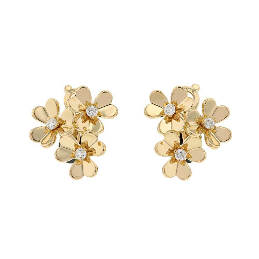 ヴァンクリーフ&アーペル ピアス フリヴォル イヤリング 3フラワー ミニ ダイヤ 6P 0.32ct K18YGイエローゴールド VCARP2DV00 【安心保証】 【中古】 ヴァンクリーフ&アーペル フリヴォル ダイヤモンド Van Cleef & Arpels ヴァンクリ 中古のサムネイル