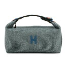 エルメス ポーチ ブリッド・ア・ブラック オ・カレ PM ヴェールフォレ/ベルフォーレ/シルバー金具 ウール HERMES 【中古】 エルメス ポーチ HERM...