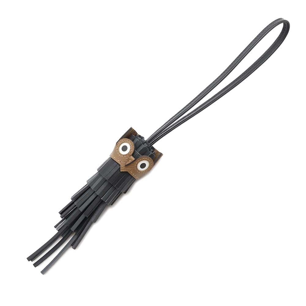 エルメス バッグチャーム シュエット ブラック/グリミスティ/アルザン ラムスキン/スイフト W刻印 フクロウ エルメス チャーム HERMESのサムネイル