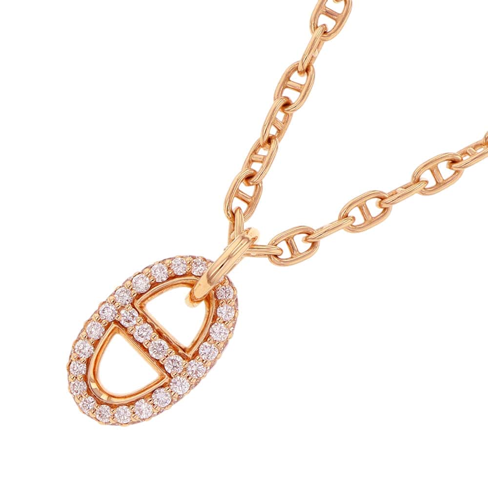 エルメス ネックレス ファランドール ペンダント ダイヤ 48P 0.45ct K18PGピンクゴールド HERMES ジュエリー 【中古】 エルメス ネックレス エルメス HERMES jewelryのサムネイル