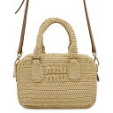 ミュウミュウ ハンドバッグ アルカディ クロシェ ラフィア 5BB123 MIUMIU 2wayショルダーバッグ 【中古】 ミュウミュウ バッグ ミュウミュウ ...