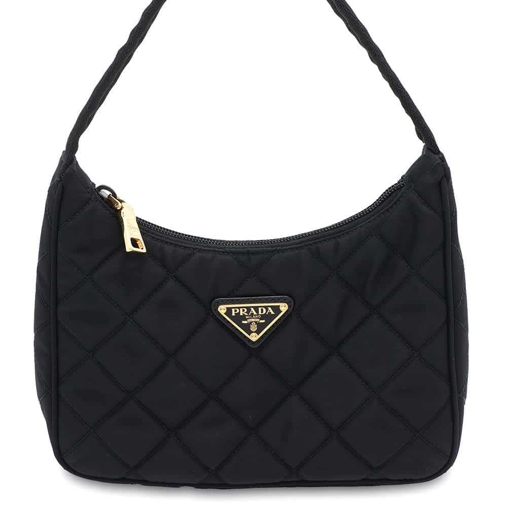 プラダ ハンドバッグ キルティング ナイロン 1NE051 PRADA ミニバッグ 黒 【安心保証】 【中古】 プラダ バッグ PRADA BAG