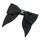 シャネル バレッタ ココマーク リボン シルク 24P AA9854 CHANEL ヘアアクセサリー 黒 【安心保証】 【中古】 シャネル バレッタ シャネル ...