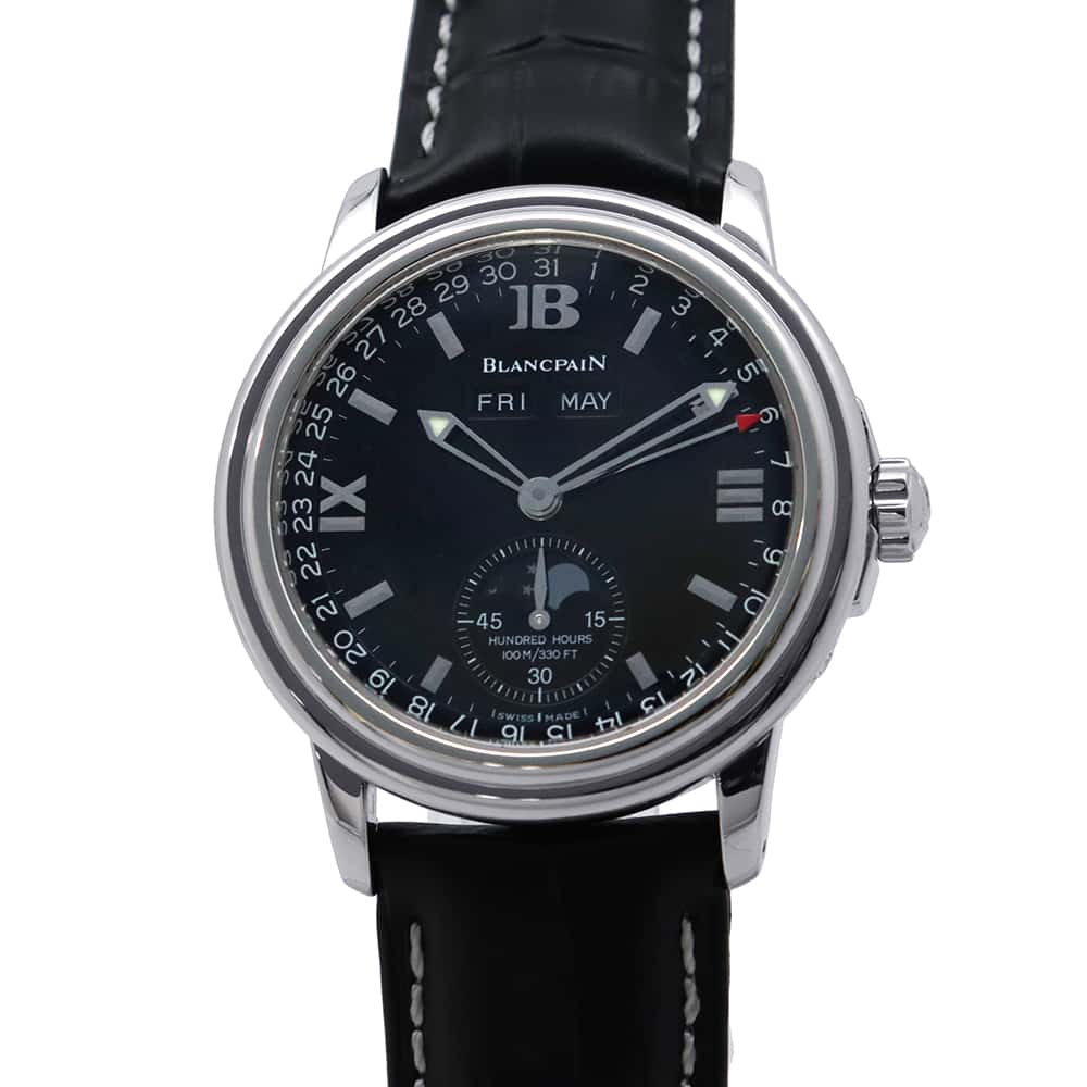 ブランパン レマン トリプルカレンダー ムーンフェイズ 2763-1130A-11 BLANCPAIN 腕時計 黒文字盤 【安心保証】 【中古】 ブランパン レマン BLANCPAIN ブランパン 中古