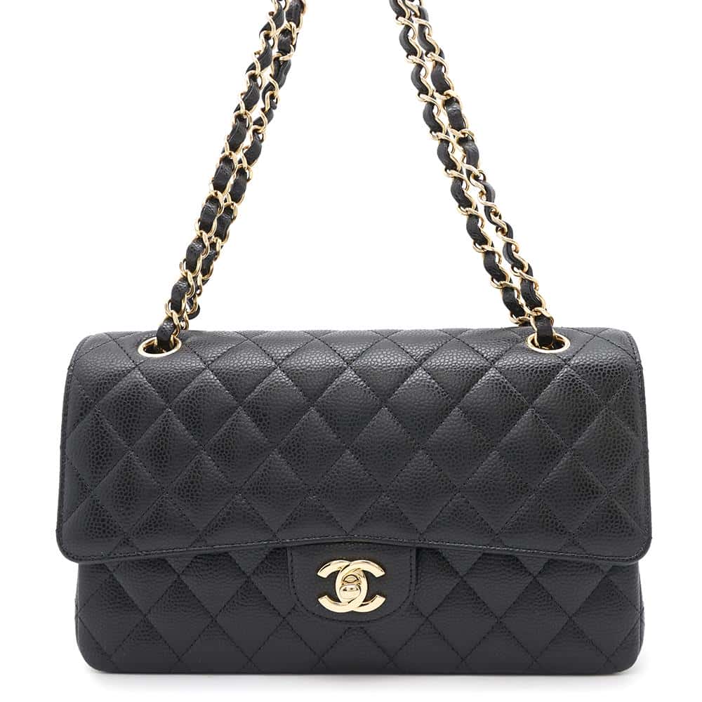 シャネル チェーンショルダーバッグ マトラッセ25 ココマーク キャビアスキン ダブルチェーン A01112 CHANEL 黒 【中古】 シャネル マトラッセ バッグ シャネル レディース CHANEL